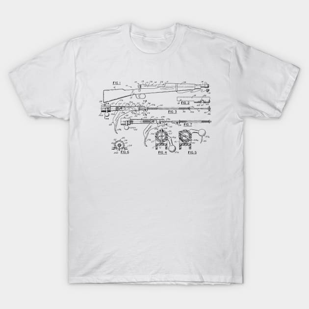 Toy Rifle Vintage Patent Hand Drawing T-Shirt by TheYoungDesigns